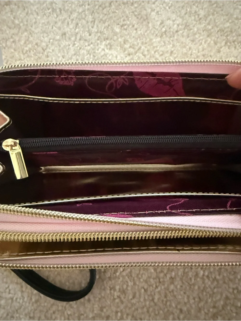 NWT Betsey Johnson Colorblock Quilted Zip-Around Wristlet Wallet